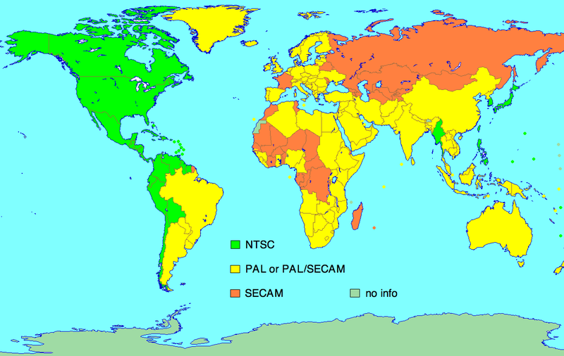 PAL NTSC SECAM WorldMap